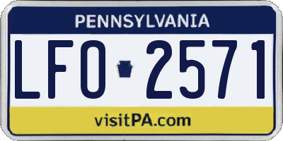 PA license plate LFO2571