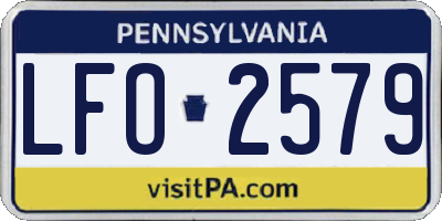 PA license plate LFO2579