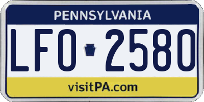 PA license plate LFO2580