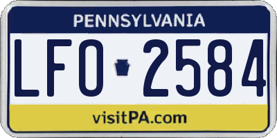 PA license plate LFO2584