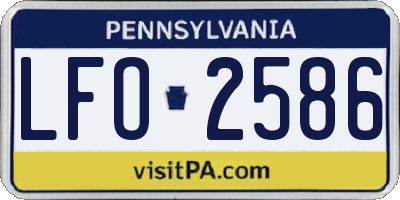PA license plate LFO2586