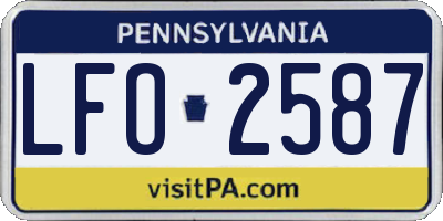 PA license plate LFO2587