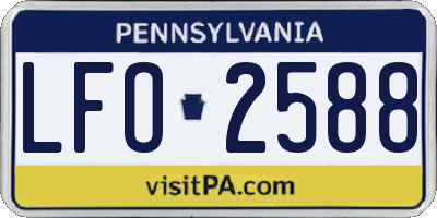 PA license plate LFO2588