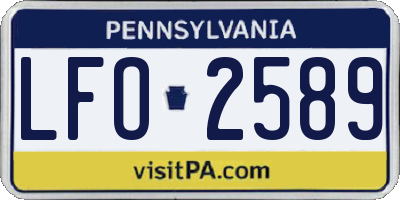 PA license plate LFO2589
