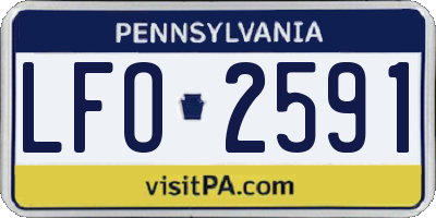PA license plate LFO2591