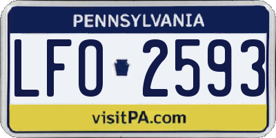 PA license plate LFO2593