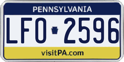 PA license plate LFO2596