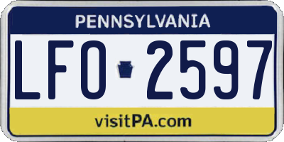 PA license plate LFO2597