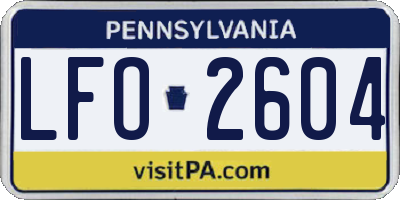 PA license plate LFO2604