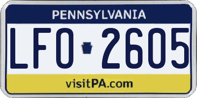 PA license plate LFO2605