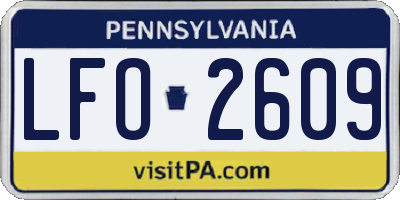 PA license plate LFO2609