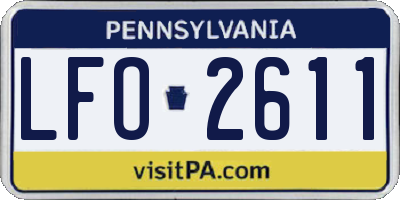 PA license plate LFO2611