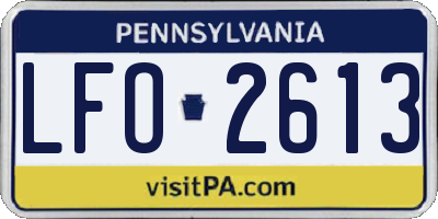 PA license plate LFO2613