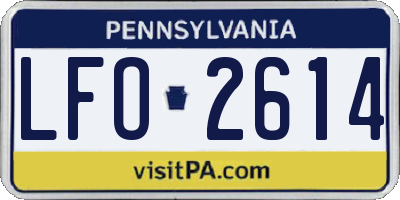 PA license plate LFO2614