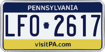 PA license plate LFO2617