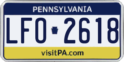 PA license plate LFO2618