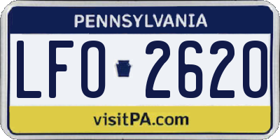 PA license plate LFO2620