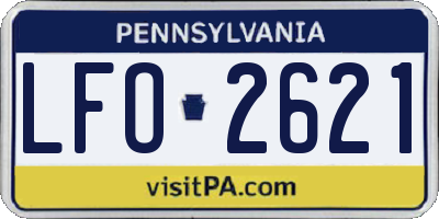 PA license plate LFO2621