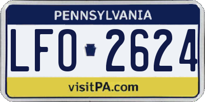 PA license plate LFO2624