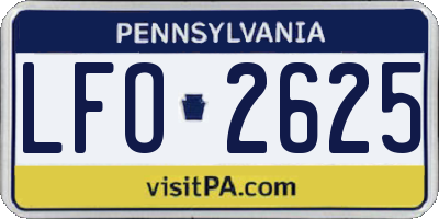 PA license plate LFO2625