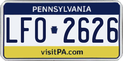 PA license plate LFO2626