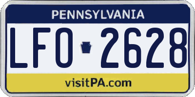PA license plate LFO2628