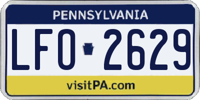 PA license plate LFO2629