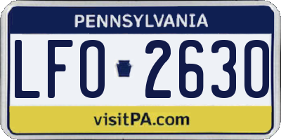 PA license plate LFO2630