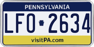 PA license plate LFO2634