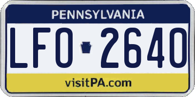 PA license plate LFO2640