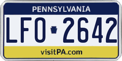 PA license plate LFO2642
