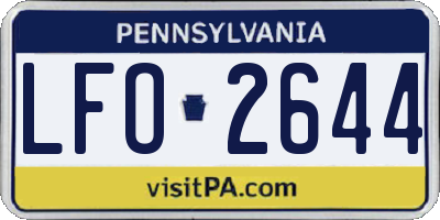 PA license plate LFO2644