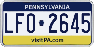 PA license plate LFO2645