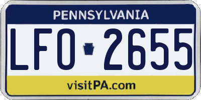 PA license plate LFO2655