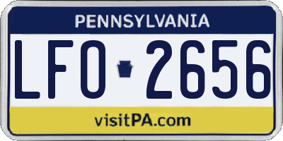 PA license plate LFO2656