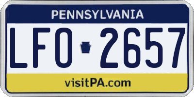 PA license plate LFO2657