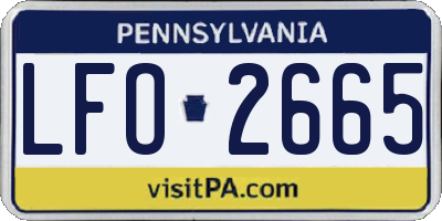 PA license plate LFO2665