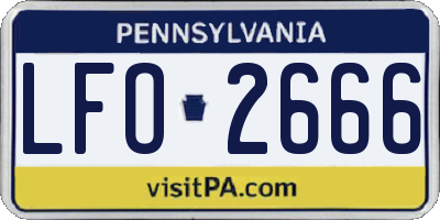 PA license plate LFO2666