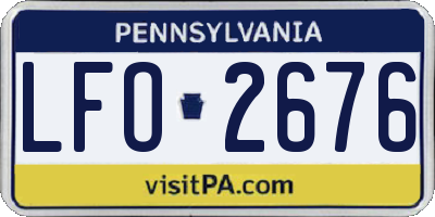 PA license plate LFO2676