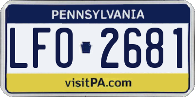 PA license plate LFO2681