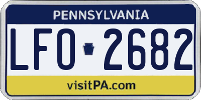 PA license plate LFO2682