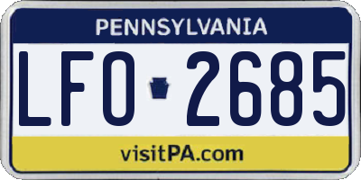 PA license plate LFO2685