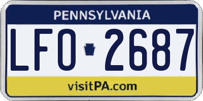 PA license plate LFO2687