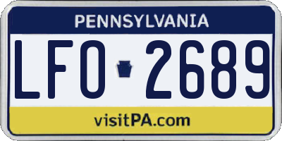 PA license plate LFO2689