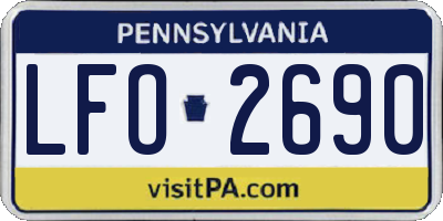 PA license plate LFO2690
