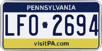 PA license plate LFO2694