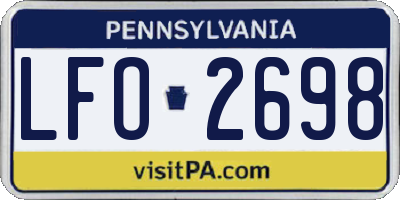 PA license plate LFO2698