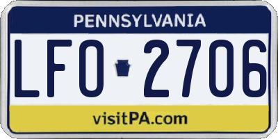 PA license plate LFO2706