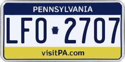 PA license plate LFO2707