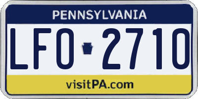 PA license plate LFO2710